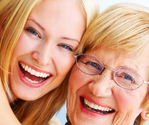 young and old women